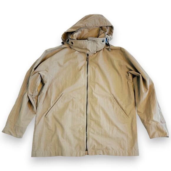 L.L. Bean Womens Medium Jacket Hooded Cotton Blend Beige M012 - Picture 1 of 9